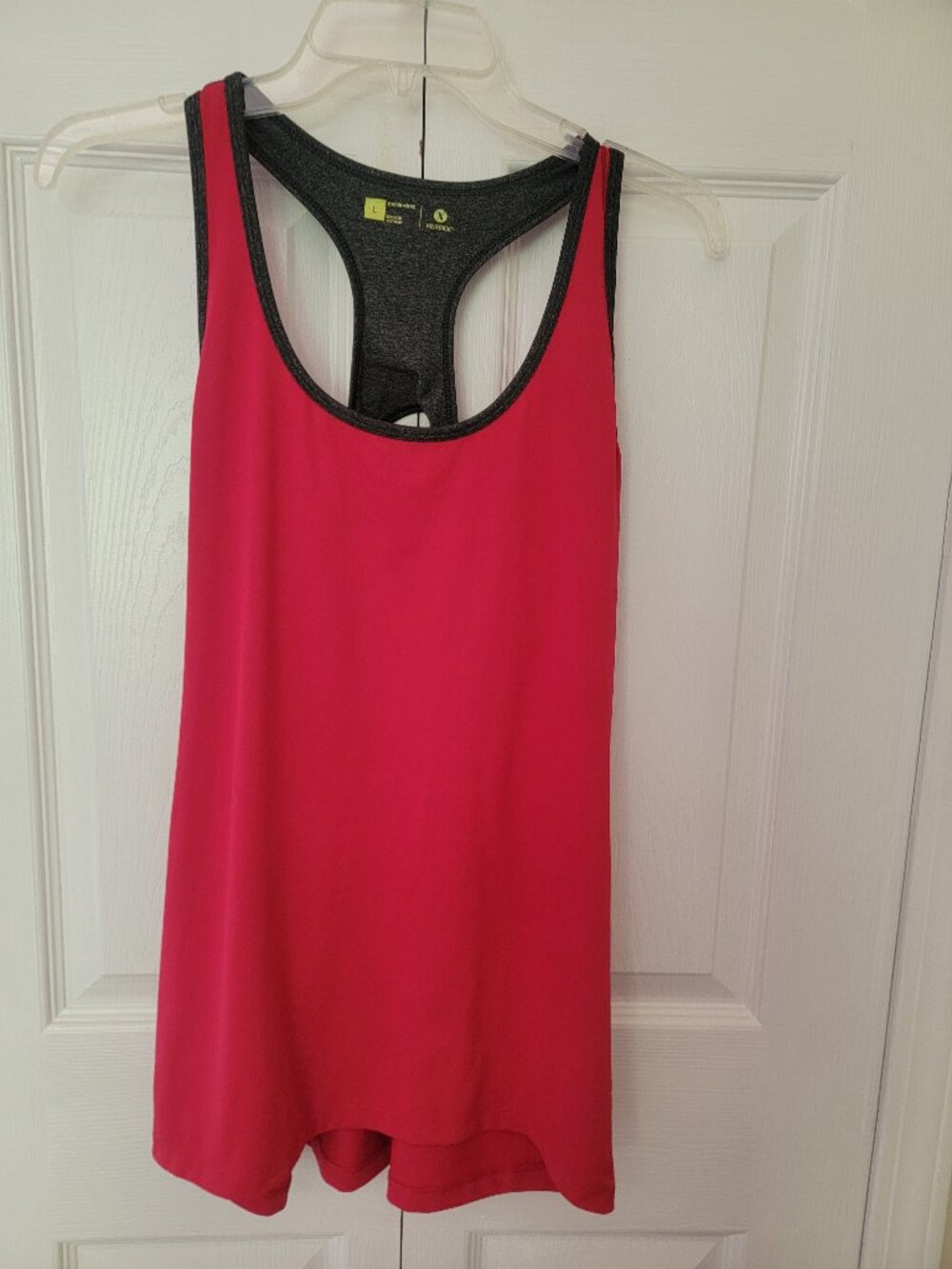 Xersion Performance Racerback Tank Top Women Size L Quick Dry Tank Red / Gray